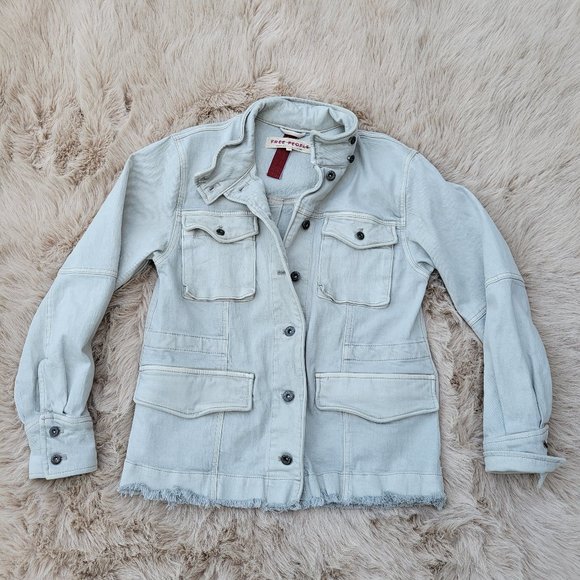 Free People Denim Frayed End Jacket - Picture 1 of 6